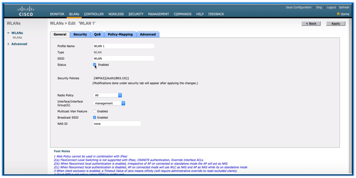 CREATE WLAN ON WLC: STEP-BY-STEP 3 img 5c41b5446e4df