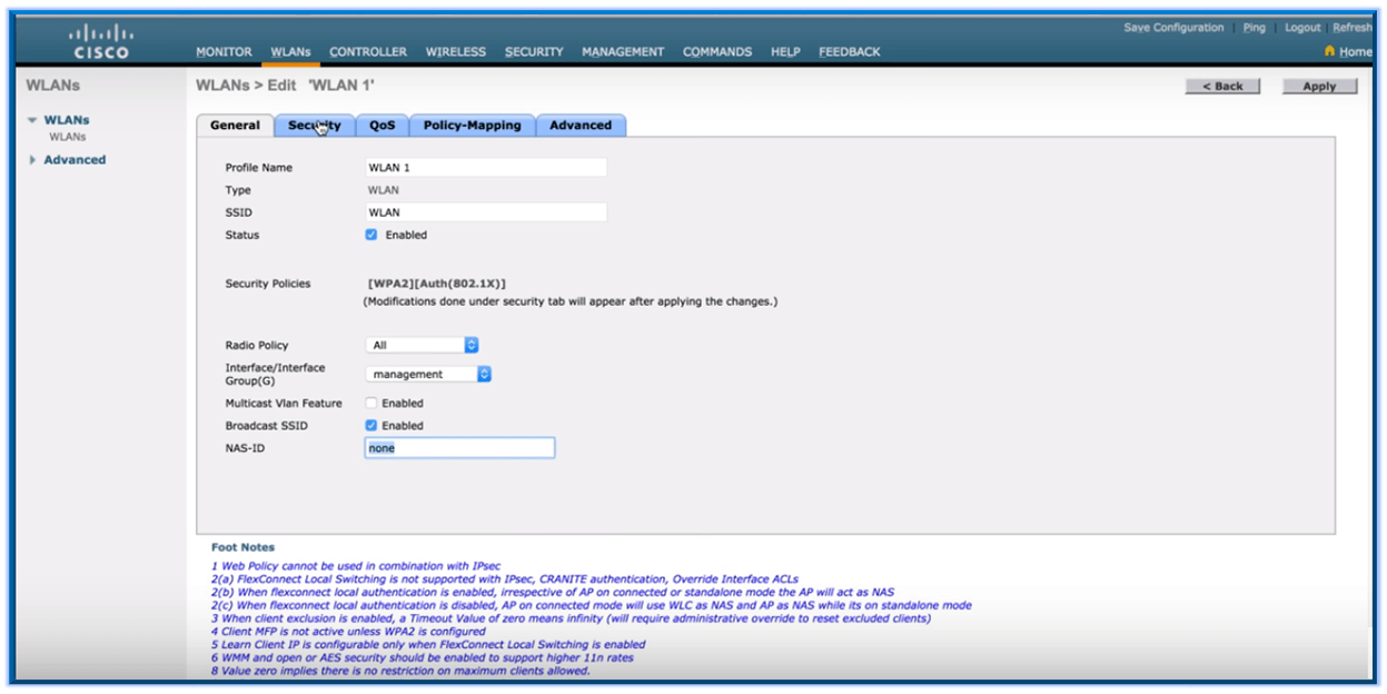 CREATE WLAN ON WLC: STEP-BY-STEP 5 img 5c41b586baf9b