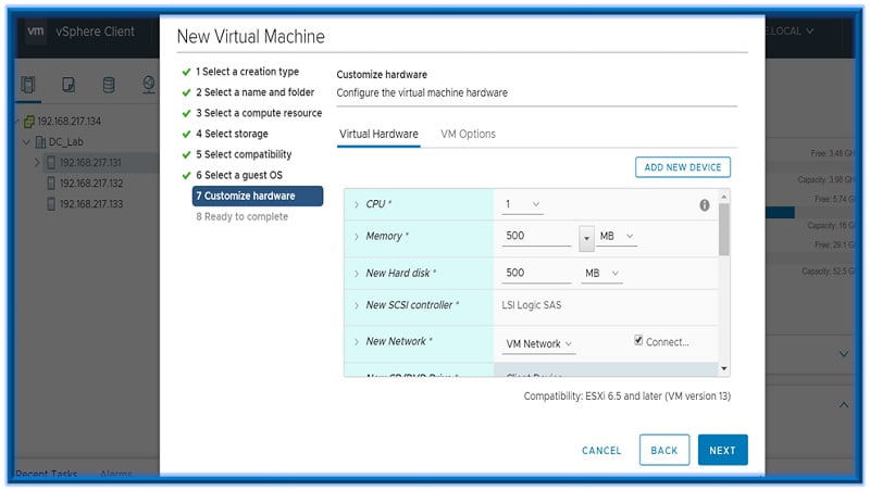 Creating VM on vSphere Web-Client 10 Creating VM on vSphere 10