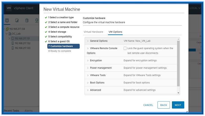 Creating VM on vSphere Web-Client 13 Creating VM on vSphere 13