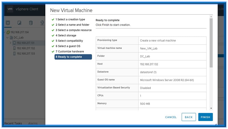 Creating VM on vSphere Web-Client 14 Creating VM on vSphere 14