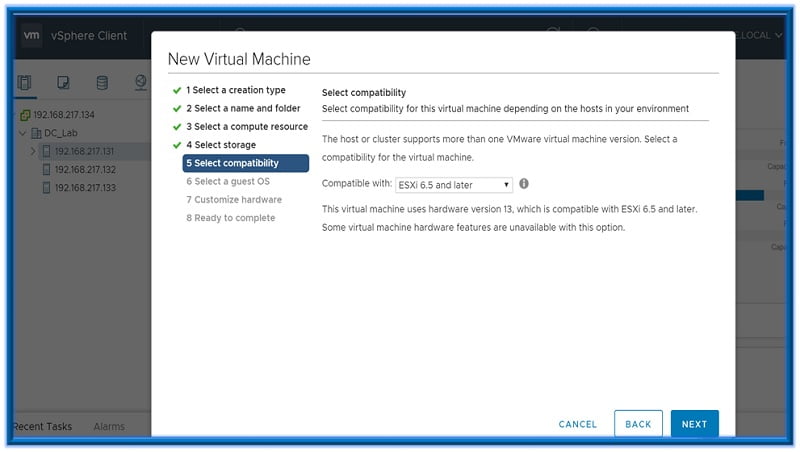 Creating VM on vSphere Web-Client 8 Creating VM on vSphere 8