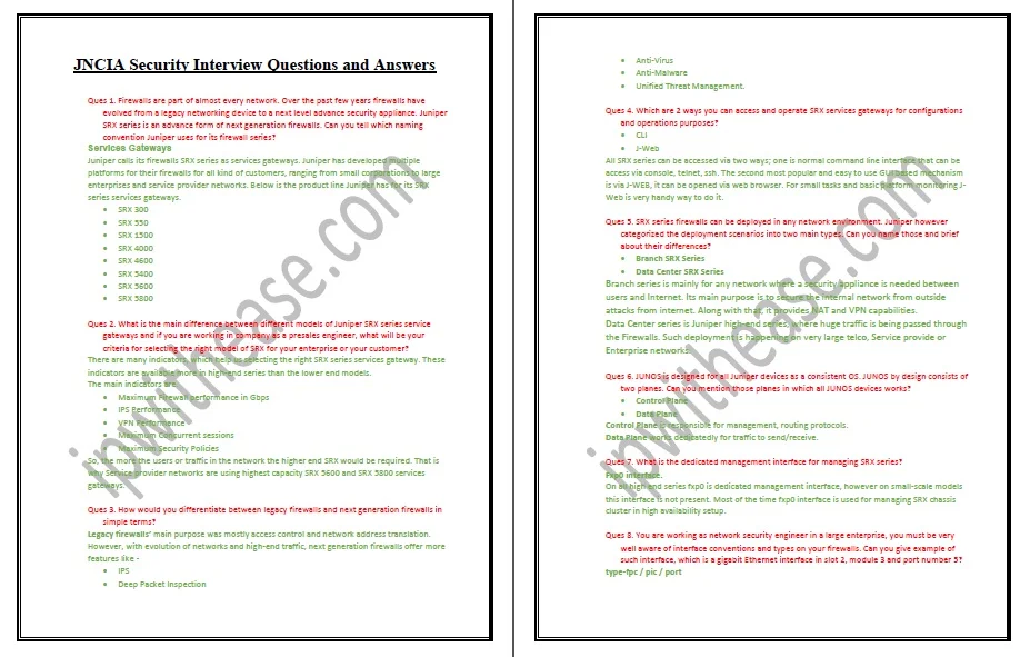 JNCIA-Security Interview Questions & Answers - Image 2