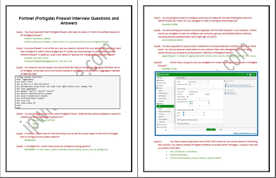 Fortinet (Fortigate) Firewall Interview Q&A 2 Fortinet (Fortigate) Firewall Interview Q&A - Image 2