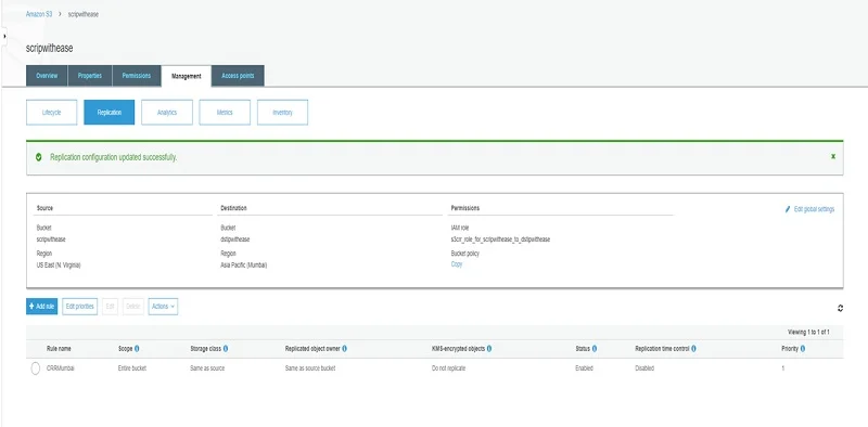 AWS Cross Region Replication : Step by Step Setup 11 AWS Cross Region Replication10