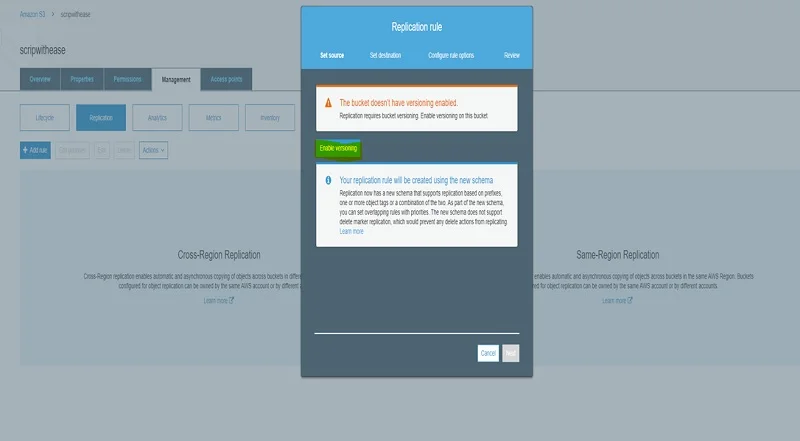 AWS Cross Region Replication : Step by Step Setup 5 AWS Cross Region Replication4