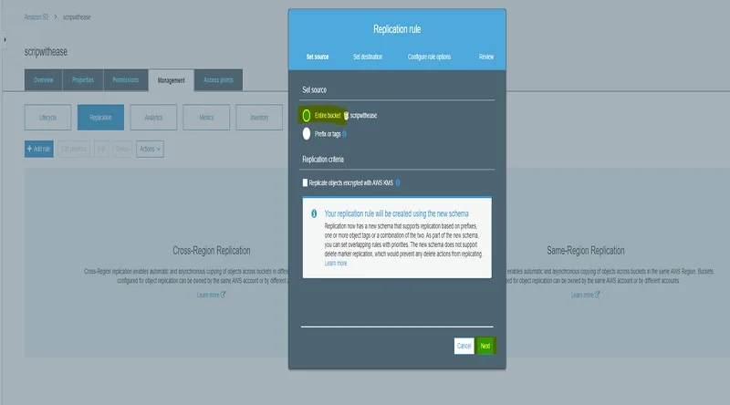 AWS Cross Region Replication : Step by Step Setup 6 AWS Cross Region Replication5