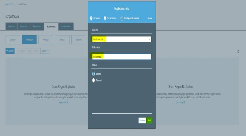 AWS Cross Region Replication : Step by Step Setup 9 AWS Cross Region Replication8
