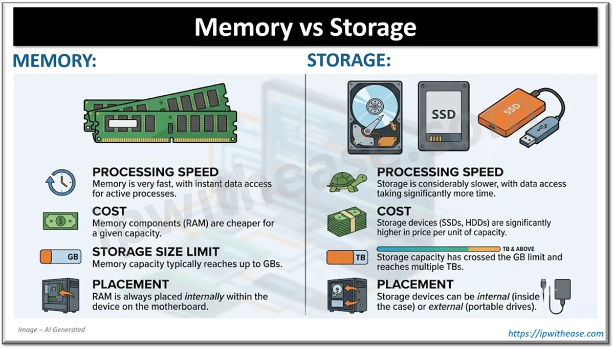 Memory vs storage