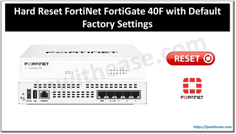 How to Hard Reset FortiNet FortiGate 40F with Default Factory Settings