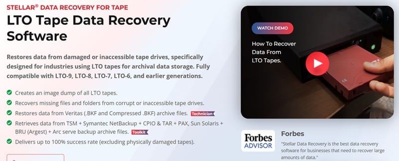 How to restore data from damaged or inaccessible tape drives? Using Stellar Data Recovery for Tape 1 Stellar Data Recovery for Tape