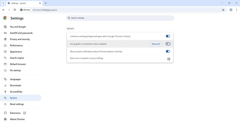 How to Turn Hardware Acceleration On and Off in Chrome Step 4
