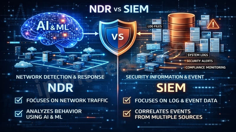 AI & Machine Learning for Network Anomaly Detection: How NDR Strengthens Modern Threat Detection 2 NDR VS SIEM