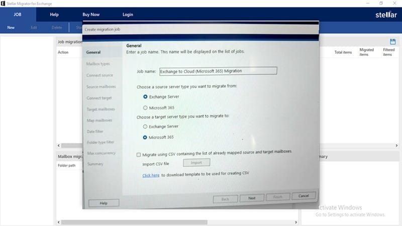How to Use Exchange Migration Tool: A Fair Review of Stellar Migrator for Exchange 4 Use Stellar Migrator for Exchange to Cloud (Microsoft 365) - Creating Migration Job