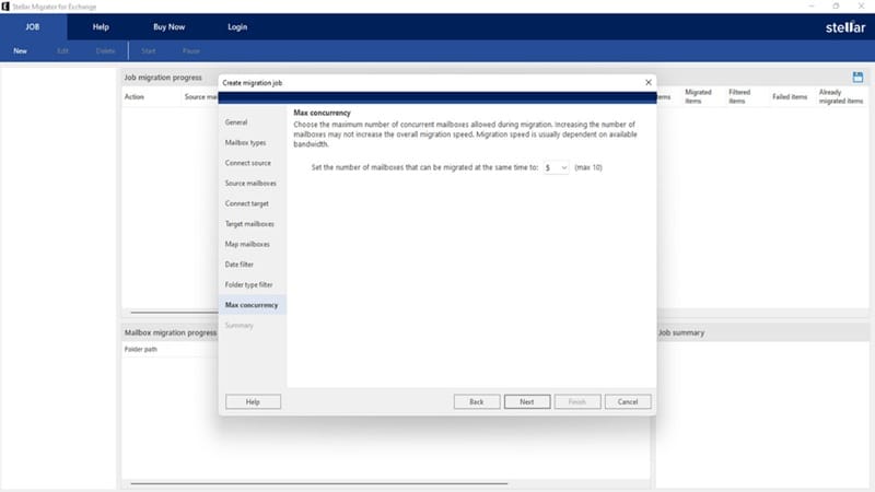 How to Use Exchange Migration Tool: A Fair Review of Stellar Migrator for Exchange 9 Use Stellar Migrator for Exchange to Cloud (Microsoft 365) - Selecting Max Concurrency