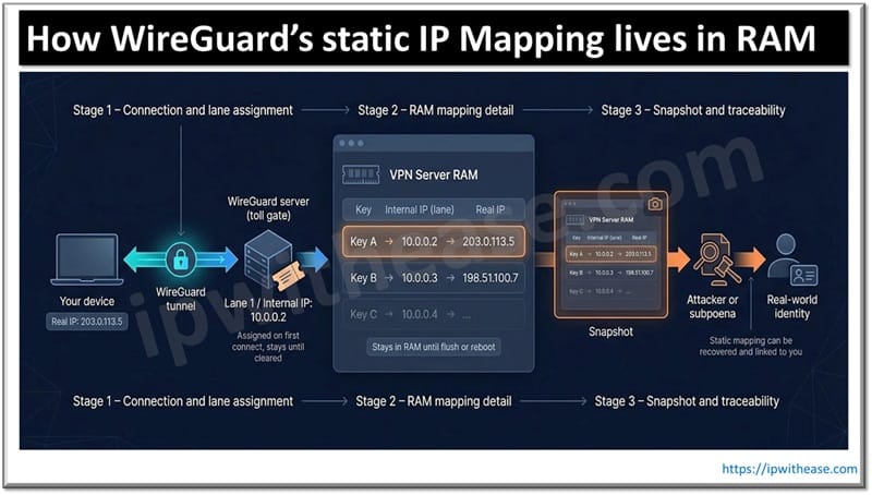 How WireGuard’s static IP Mapping lives in RAM
