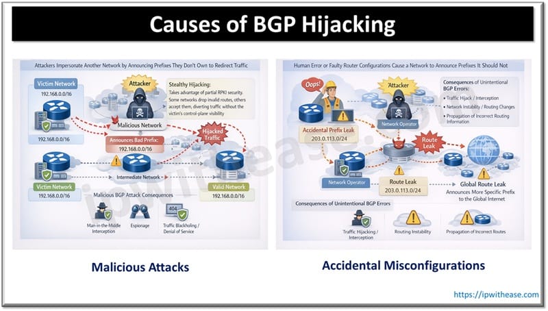 Causes of BGP Hijacking